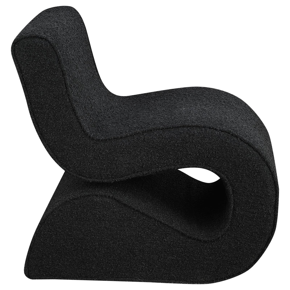 Ronea Charcoal Boucle Upholstered Armless Curved Accent Chair by Coaster at Eve Furniture