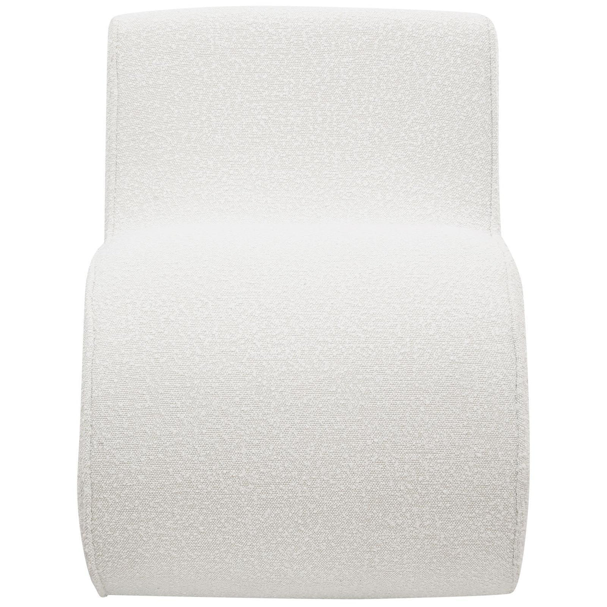 Ronea Cream Boucle Upholstered Armless Curved Accent Chair by Coaster at Eve Furniture