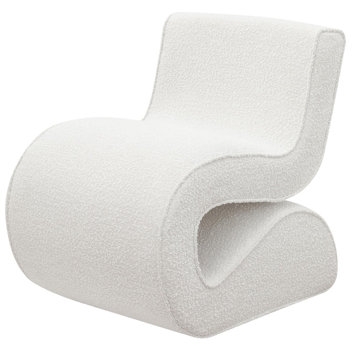 Ronea Cream Boucle Upholstered Armless Curved Accent Chair by Coaster at Eve Furniture