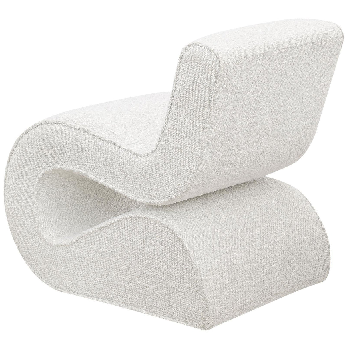Ronea Cream Boucle Upholstered Armless Curved Accent Chair by Coaster at Eve Furniture