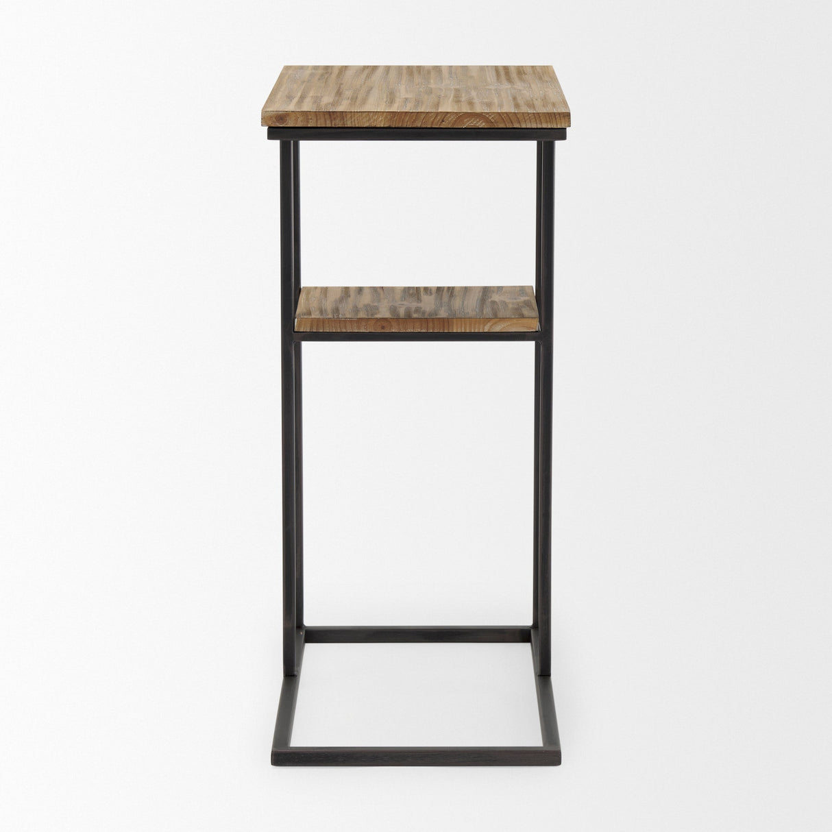 Ronin 25"H Rectangle 2-Tier Wood w/ Black Metal Accent Table by Mercana at Eve Furniture