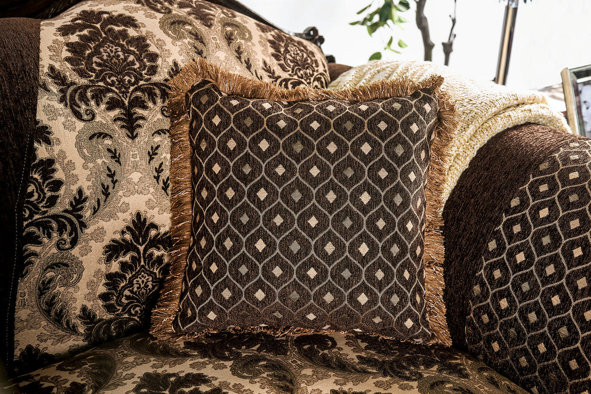 Ronja Dark Brown Sofa & Loveseat by Furniture of America at Eve Furniture