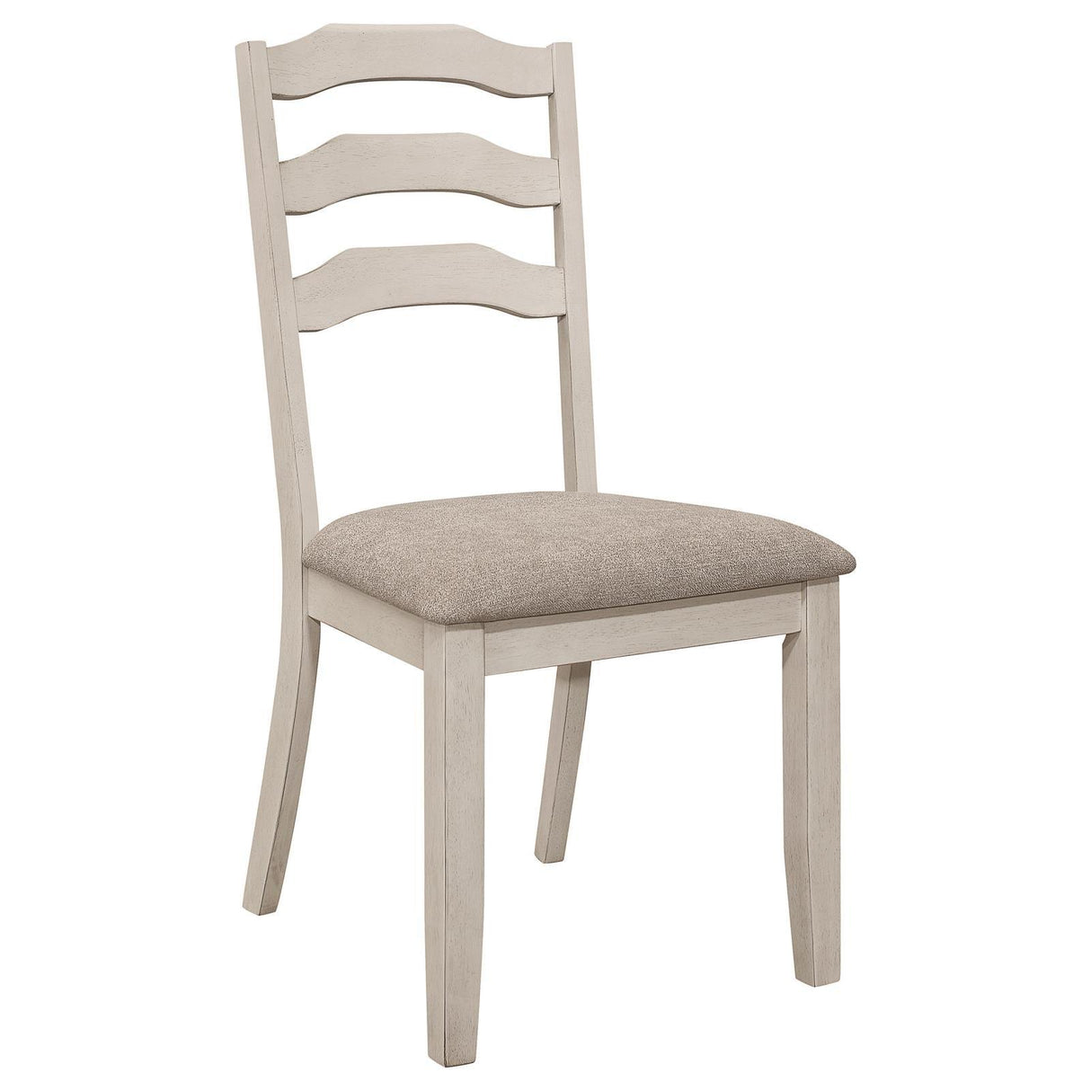 Ronnie Ladder Back Padded Seat Dining Side Chair Khaki and Rustic Cream (Set of 2) by Coaster at Eve Furniture