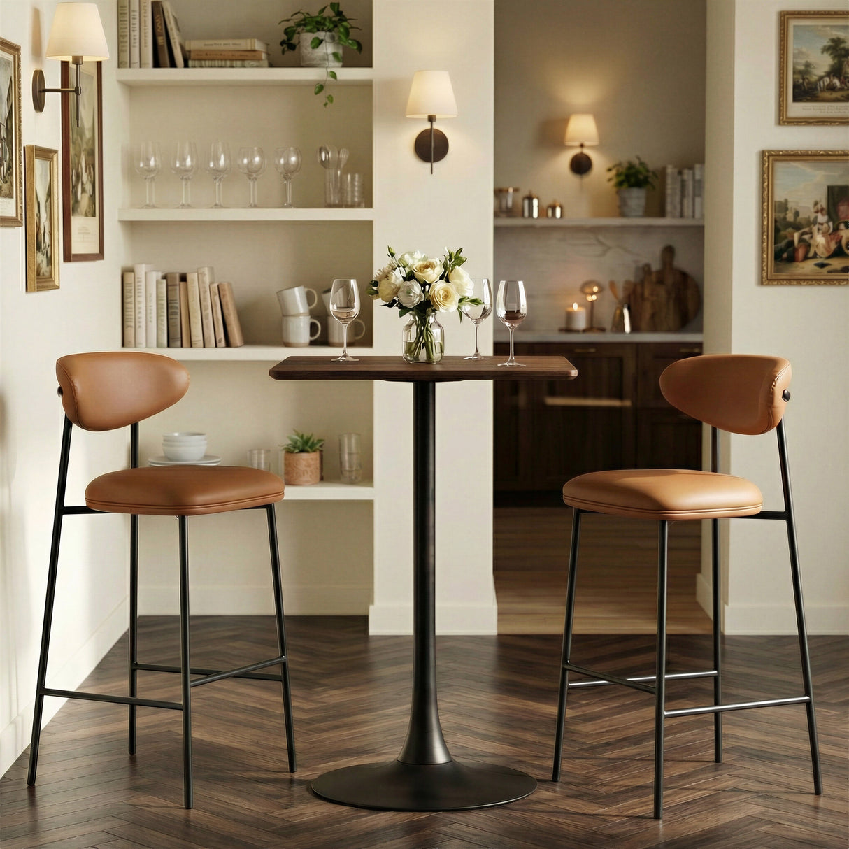 Rorun Brown Barstool (Set of 2) by Zuomod at Eve Furniture