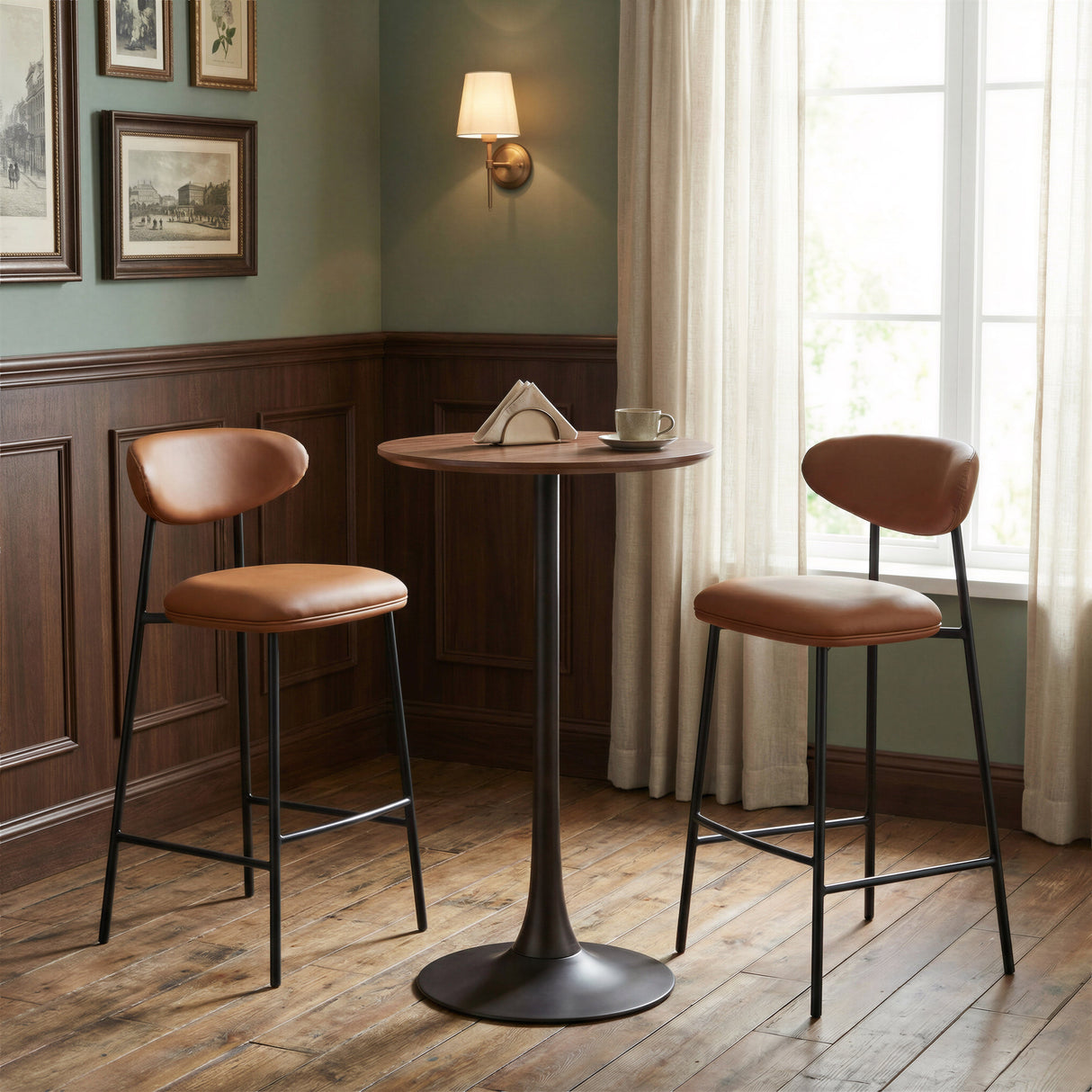 Rorun Brown Barstool (Set of 2) by Zuomod at Eve Furniture