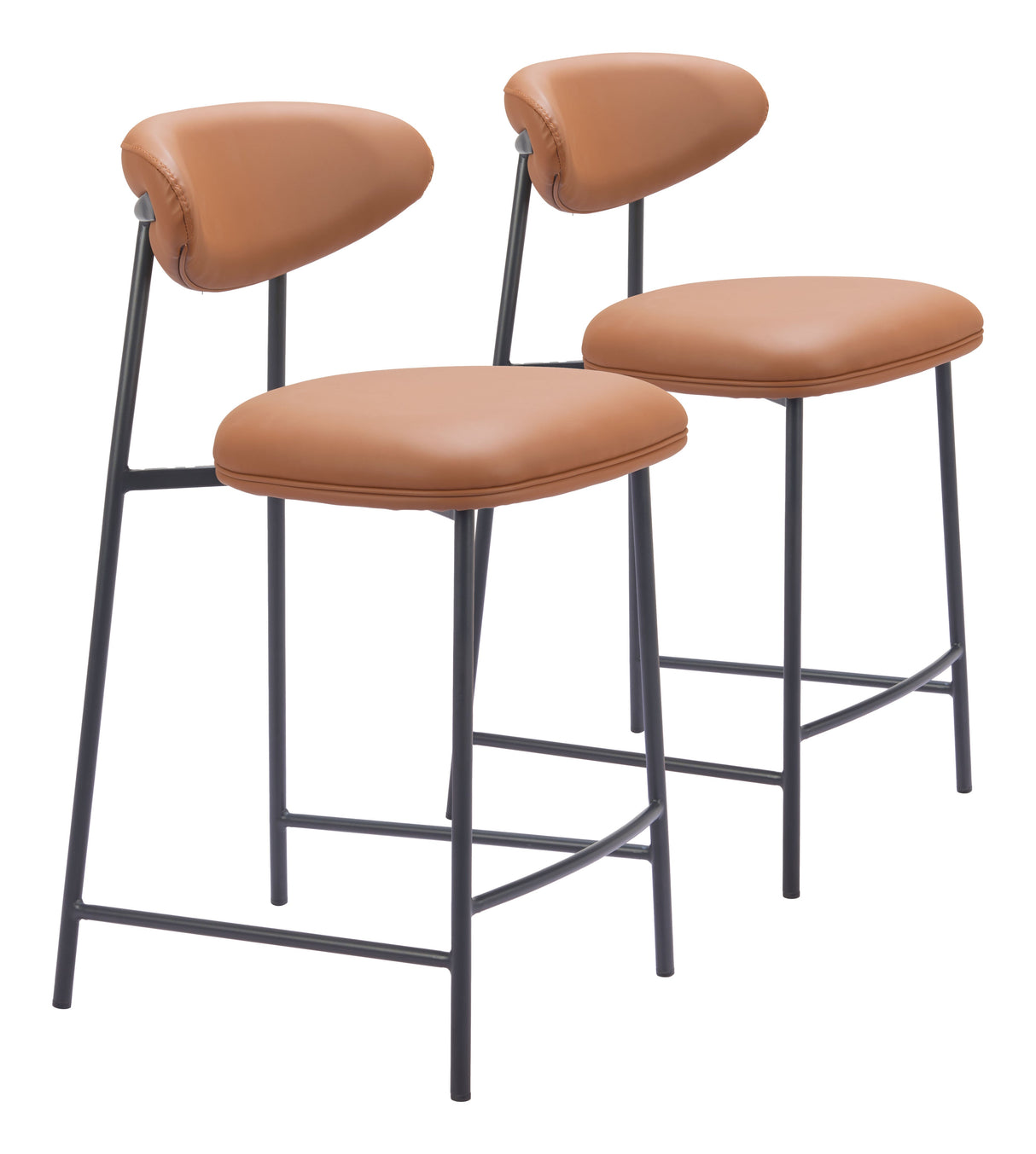 Rorun Brown Counter Stool (Set of 2) by Zuomod at Eve Furniture