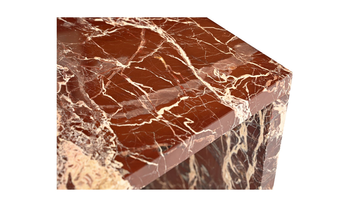 Rosa Accent Table Rosso Levanto Marble by Moe's Home at Eve Furniture