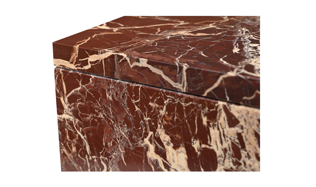Rosa Accent Table Rosso Levanto Marble by Moe's Home at Eve Furniture