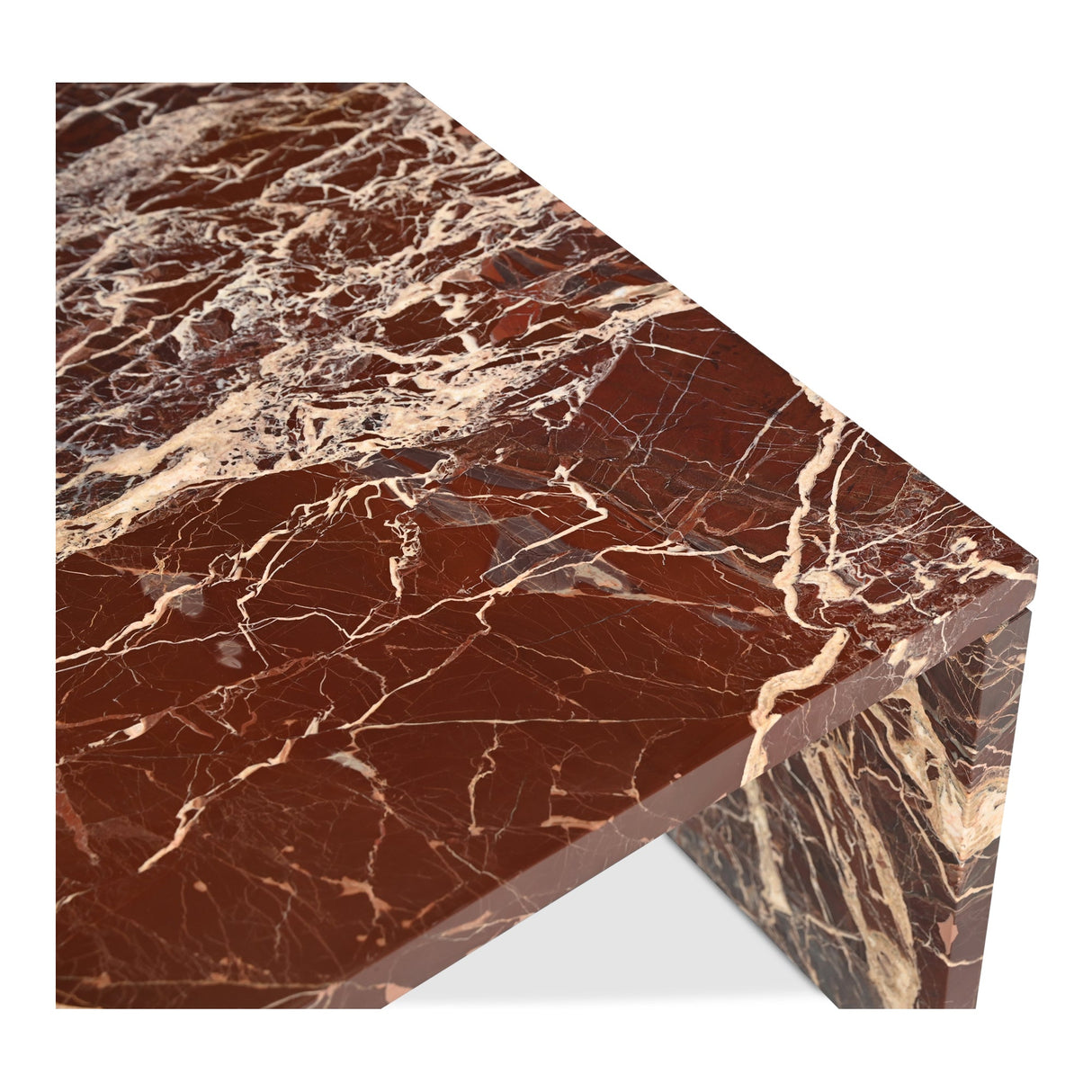 Rosa Rosso Levanto Marble Coffee Table by MOES at Eve Furniture