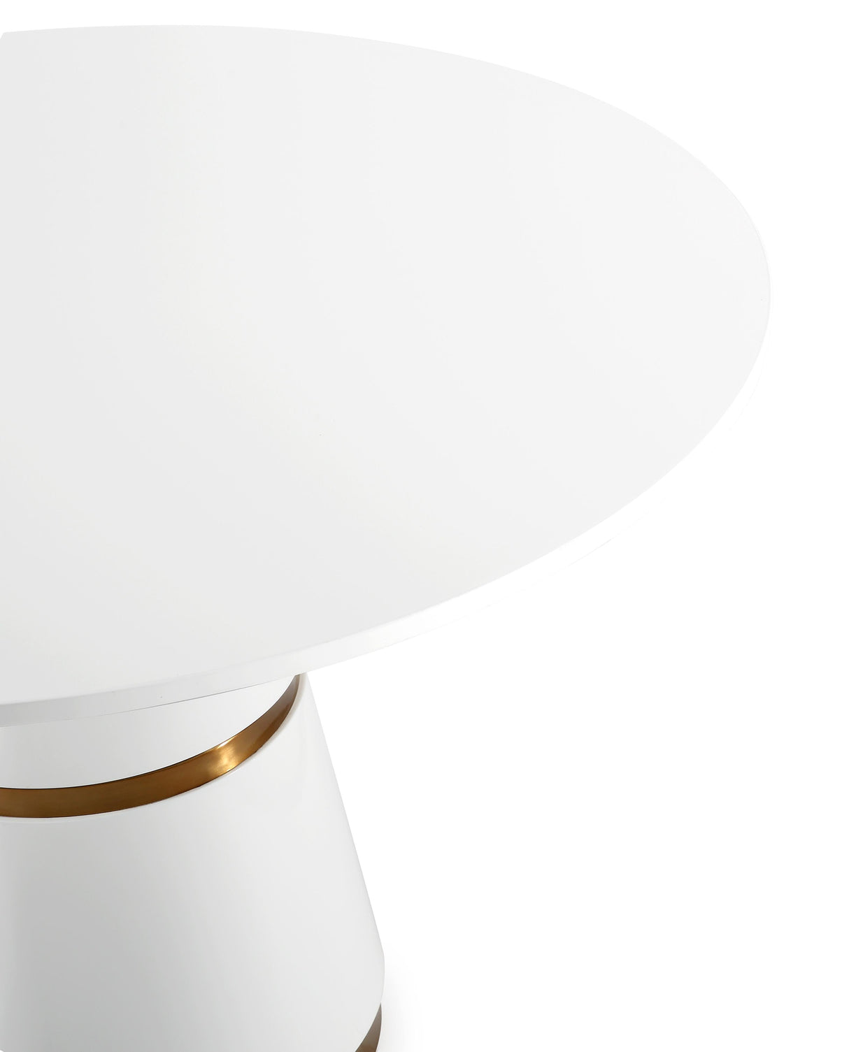 Rosa White Lacquer 47" Round Dining Table by TOV Furniture at Eve Furniture