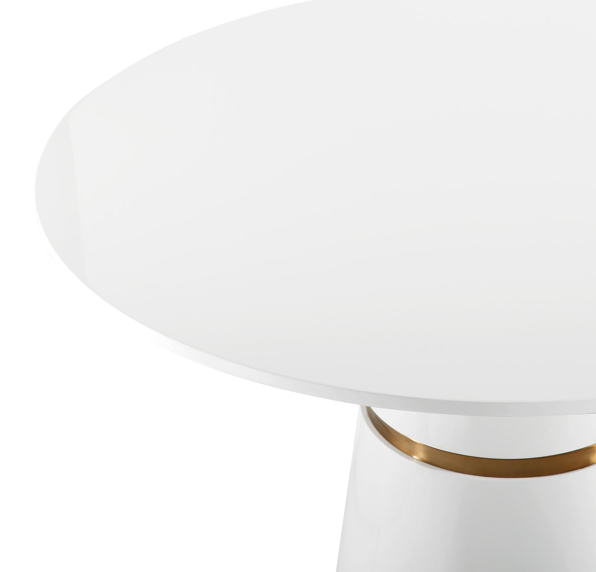 Rosa White Lacquer 47" Round Dining Table by TOV Furniture at Eve Furniture