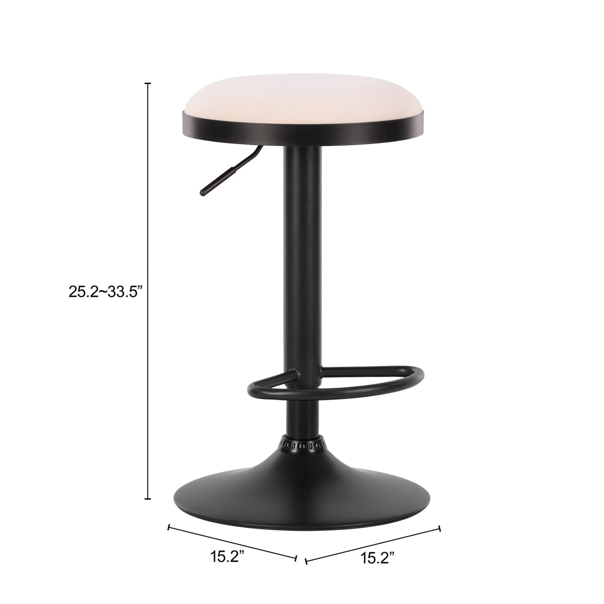 Rosco White Barstool (Set of 2) by Zuomod at Eve Furniture
