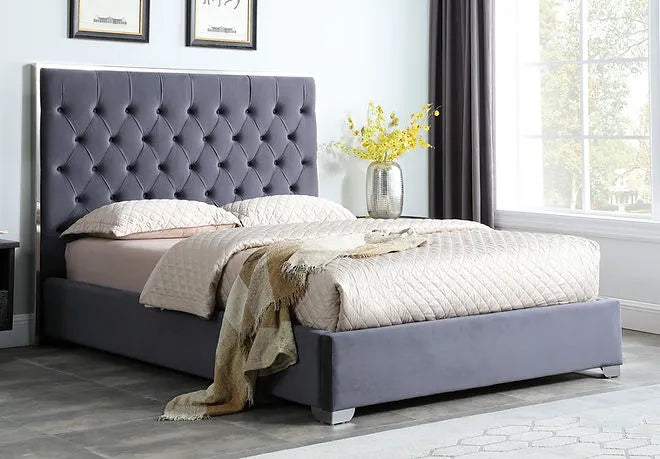 Rose Grey Queen Platform Bed by New Era Innovations at Eve Furniture