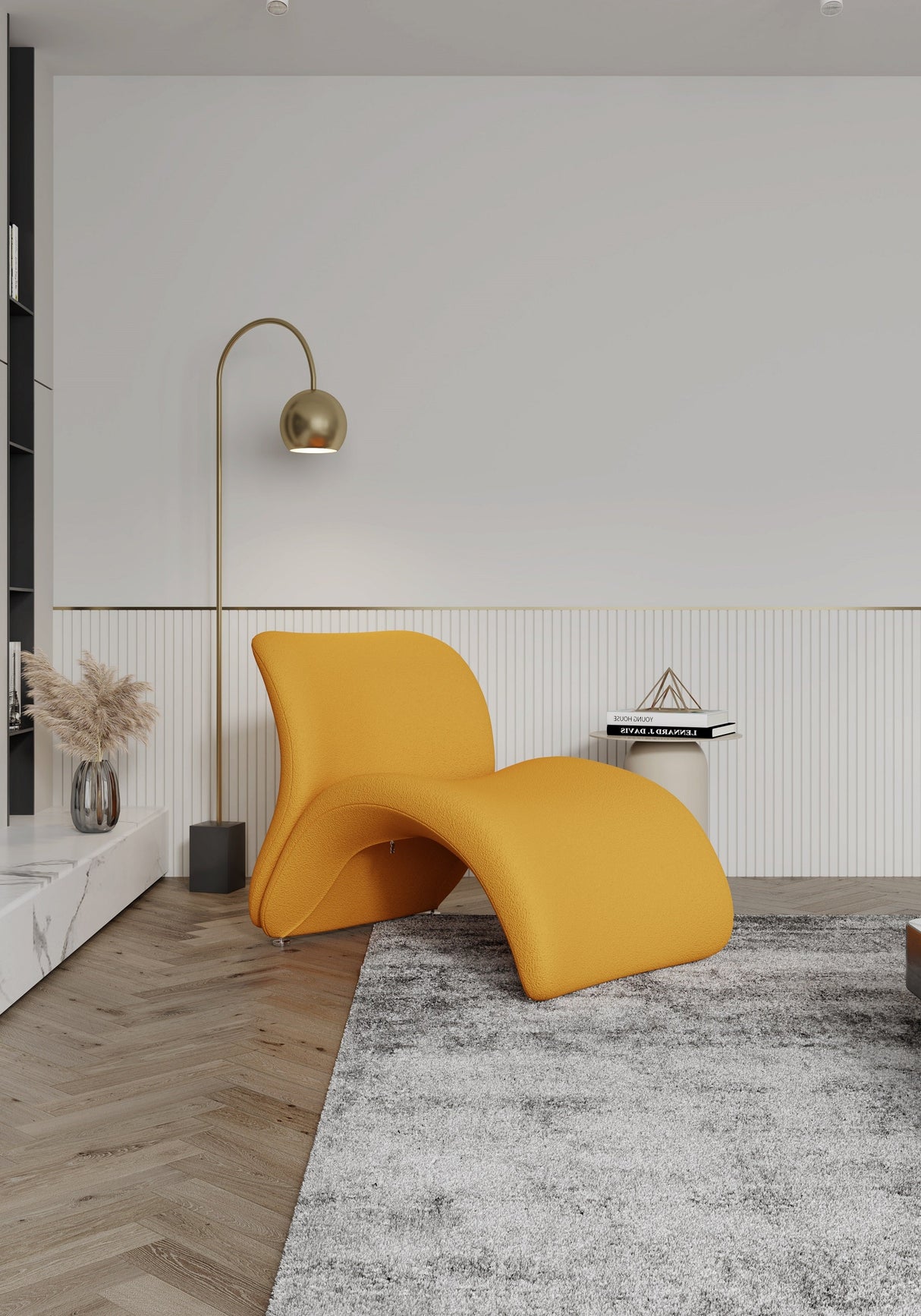 Rosebud Accent Chair in Yellow by Manhattan Comfort at Eve Furniture