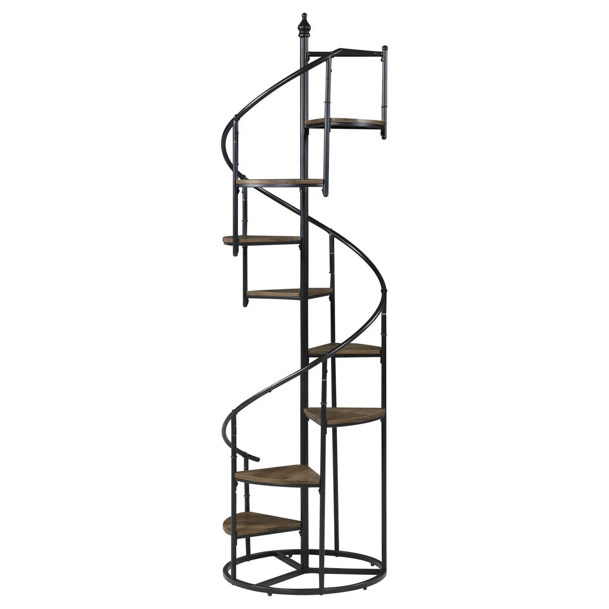 Roseglen Rustic Brown/Black 8-Shelf Staircase Bookcase by Coaster at Eve Furniture
