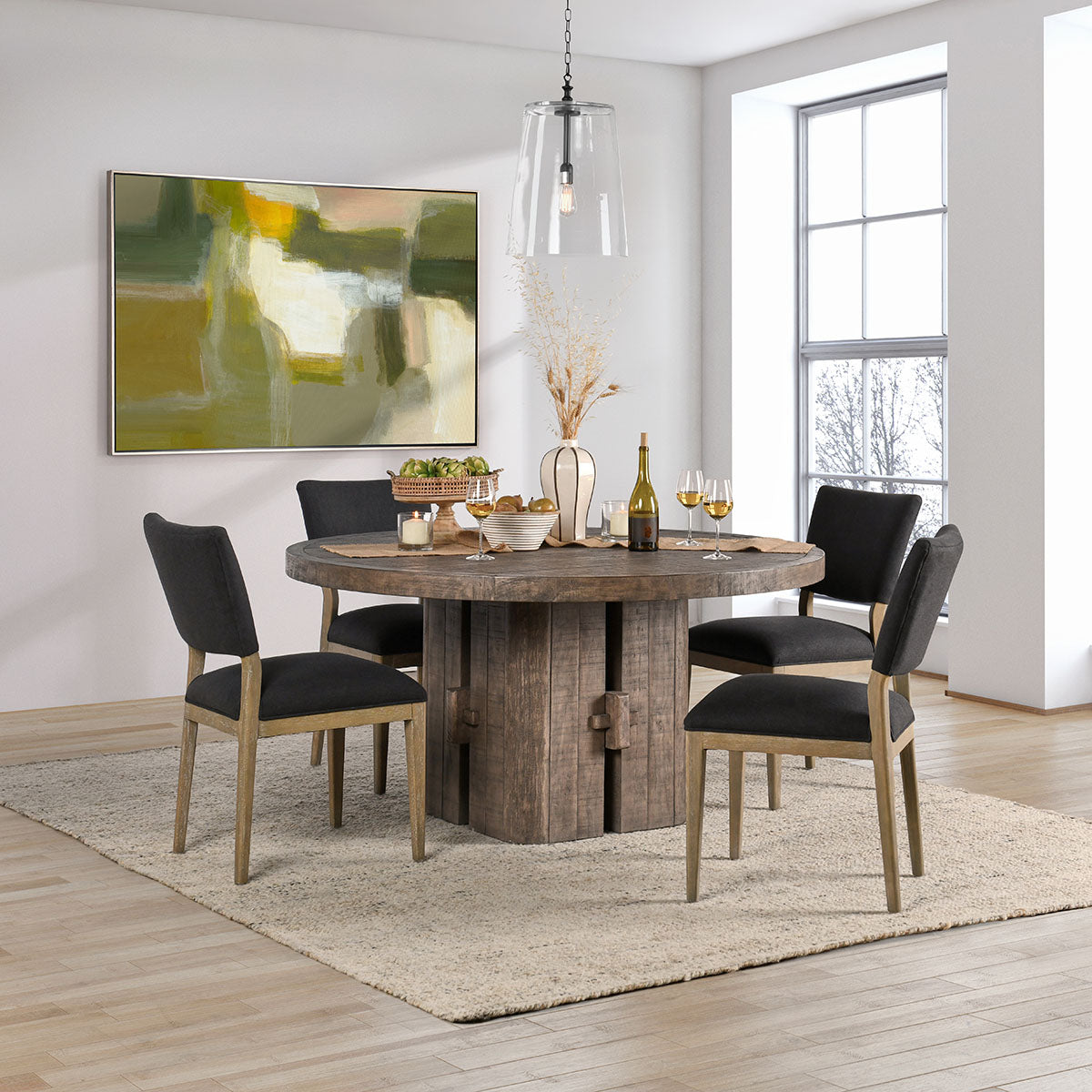Rosemount Aged Brown Round Dining Table by Classic Home at Eve Furniture