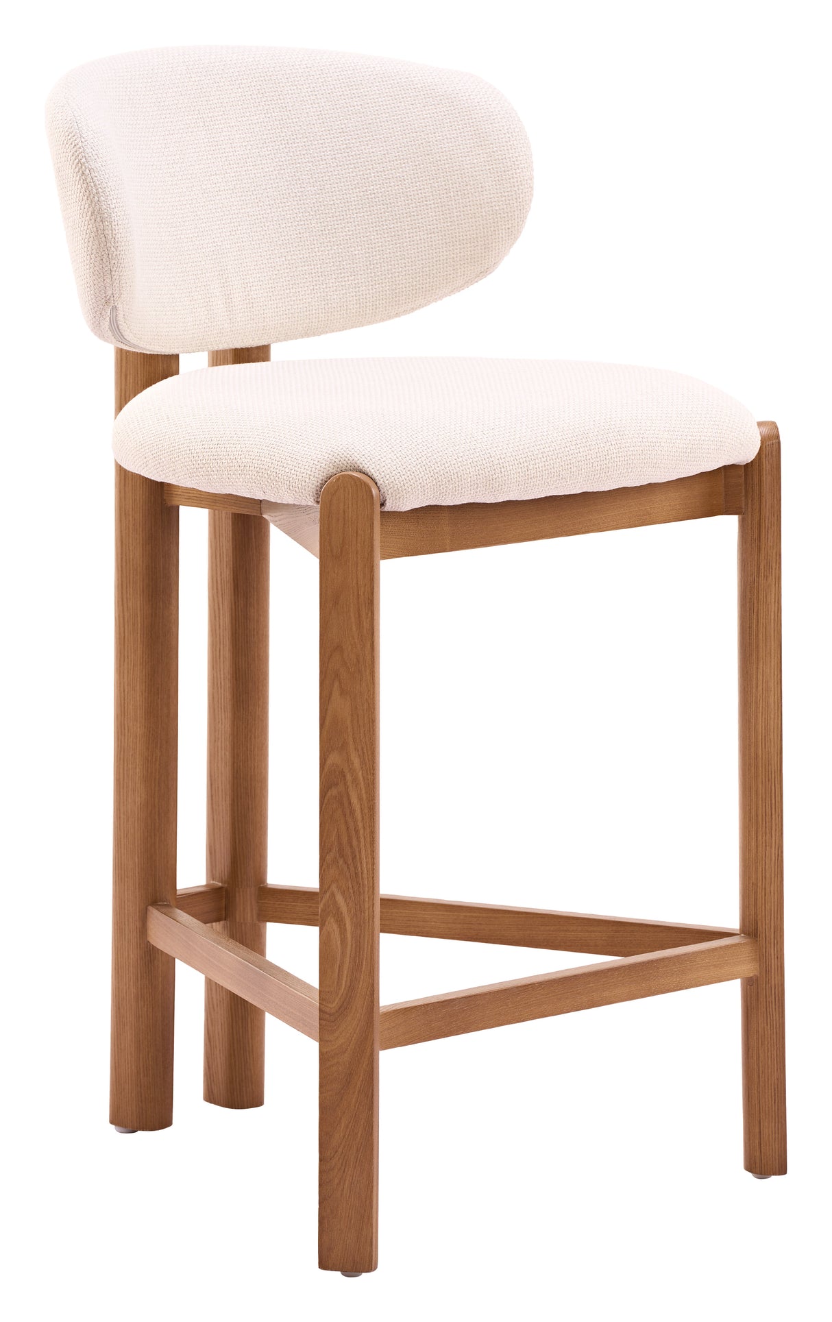 Rosetta Beige & Walnut Counter Stool (Set of 2) by Zuomod at Eve Furniture