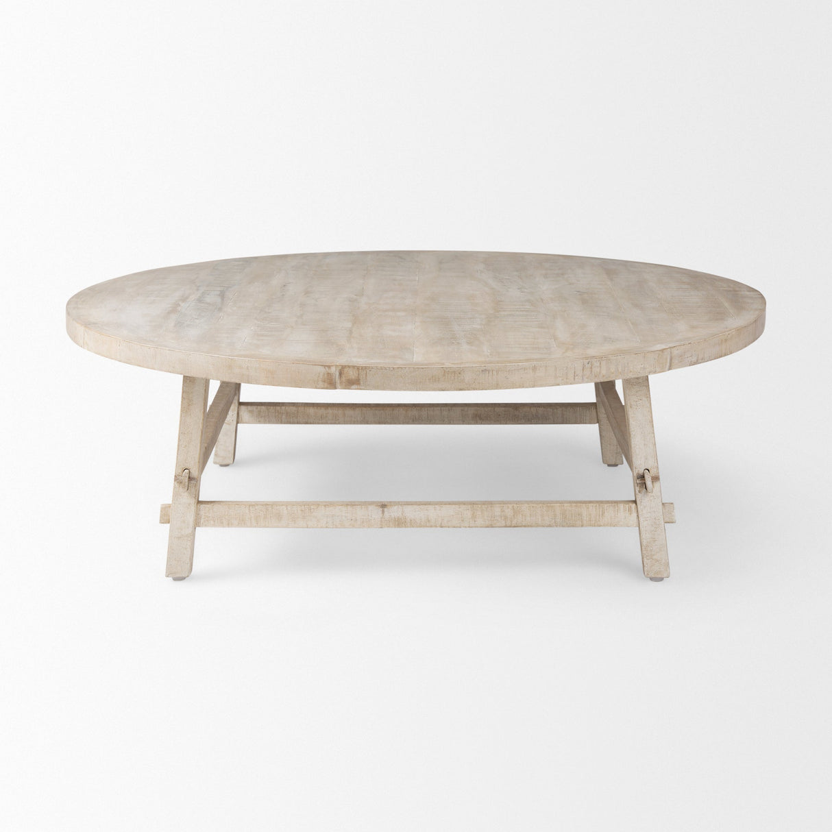 Rosie 48.0L x 48.0W x 16.0H Round Blonde Wood Coffee Table by Mercana at Eve Furniture