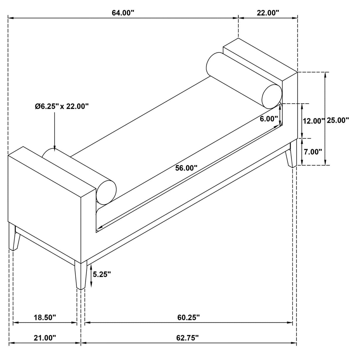 Rosie Vanilla Upholstered Accent Bench with Raised Arms and Pillows by Coaster at Eve Furniture