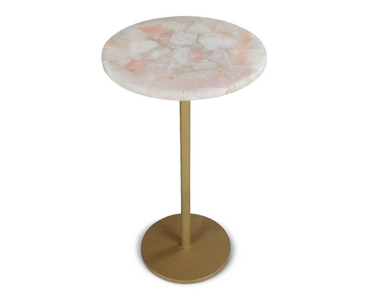 Rosie Rose Quartz Top Chairside End Table by Steve Silver at Eve Furniture
