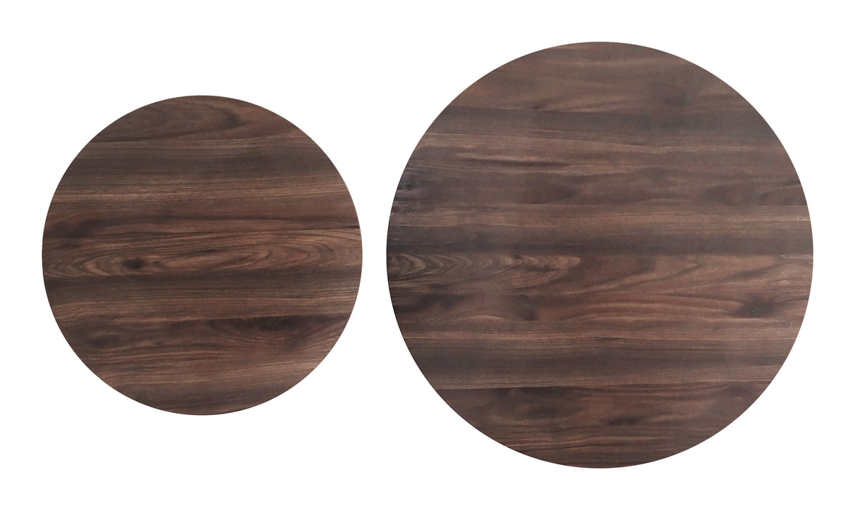Rosk Walnut & Black Coffee Table Set (2-Piece) by Zuomod at Eve Furniture