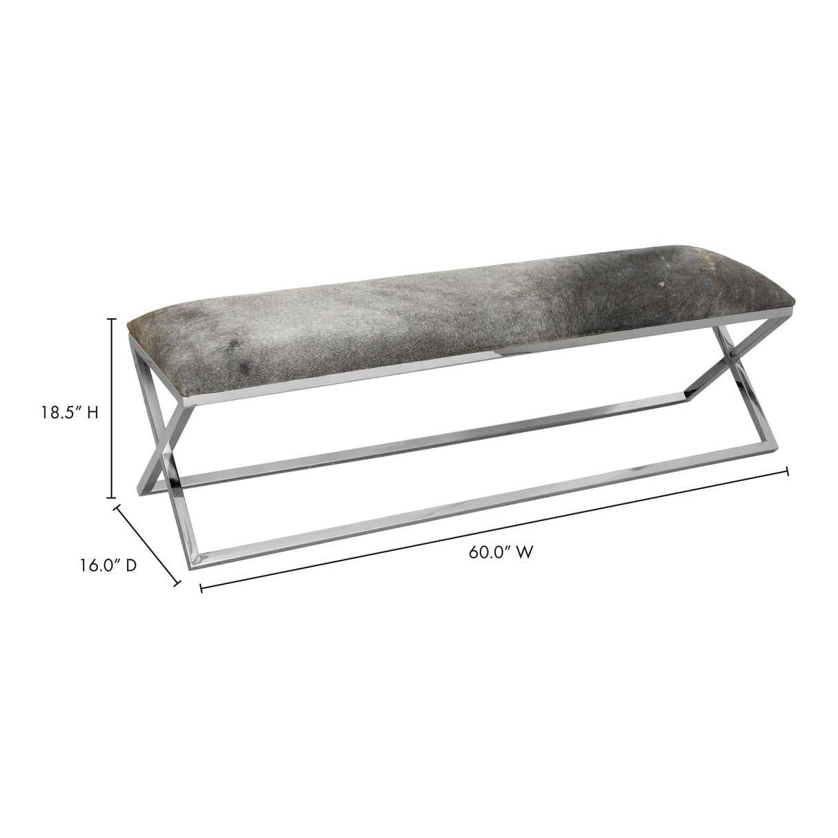 Rossi Grey Bench by Moe's Home at Eve Furniture