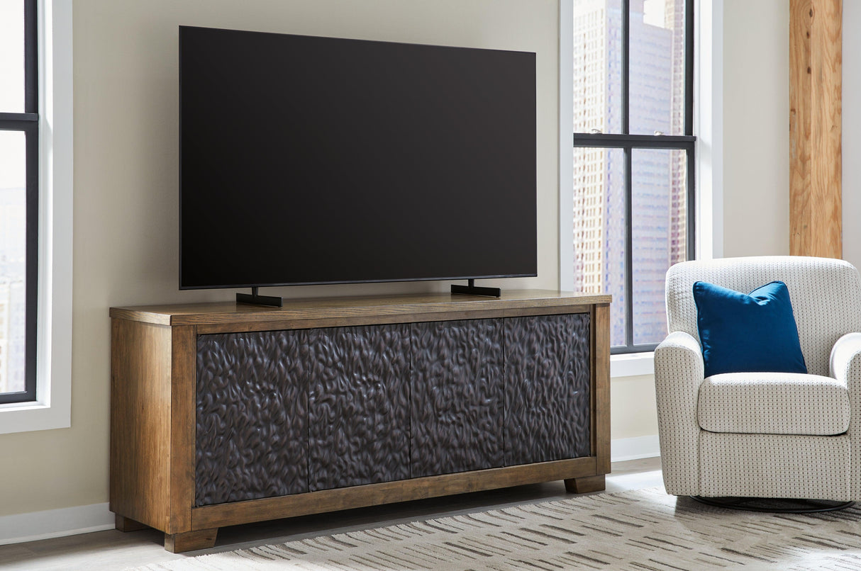 Rosswain Warm Brown 80" TV Stand by Ashley at Eve Furniture