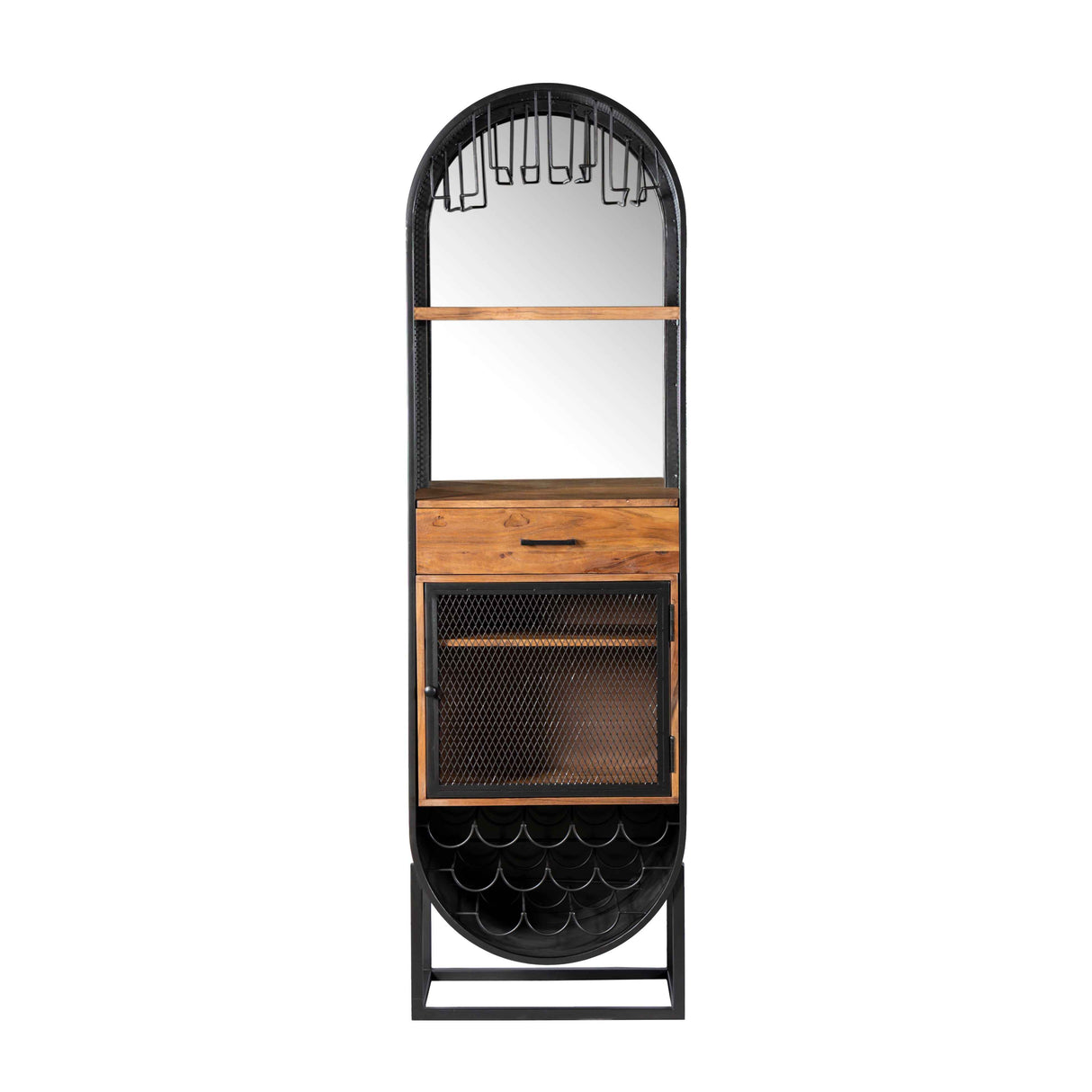Roswell 23" Bar Cabinet in Natural Mango Wood and Iron by Home Trends & Design at Eve Furniture