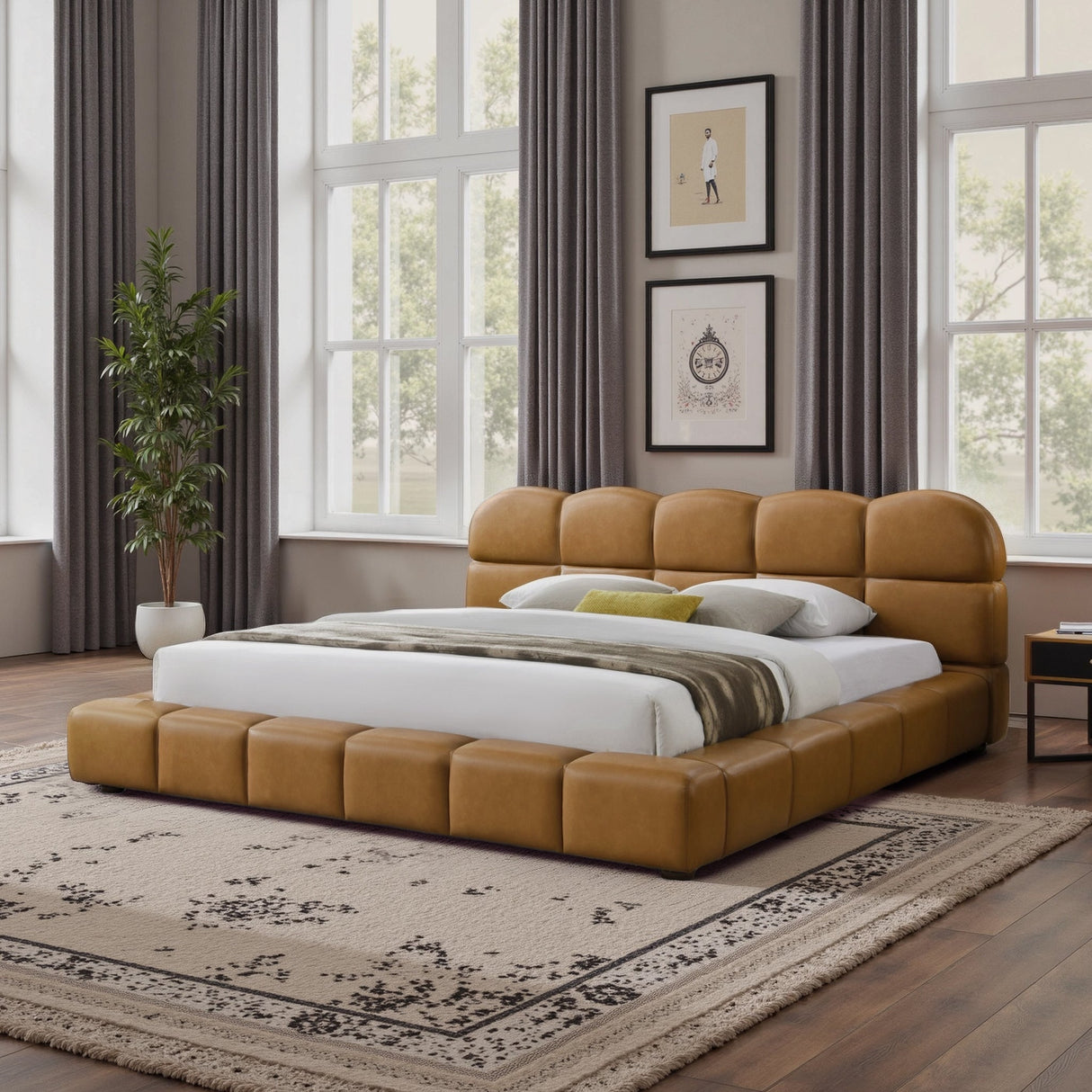 Roswell Luxurious King Size Platform Bed by Ashcroft Imports at Eve Furniture