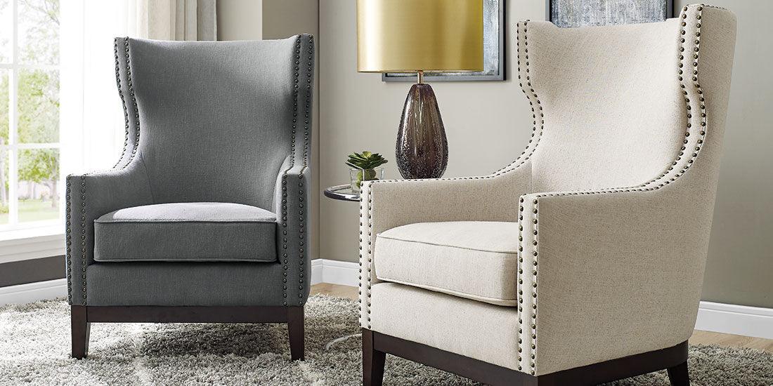 Roswell Beige Wing Back Chair by Steve Silver at Eve Furniture