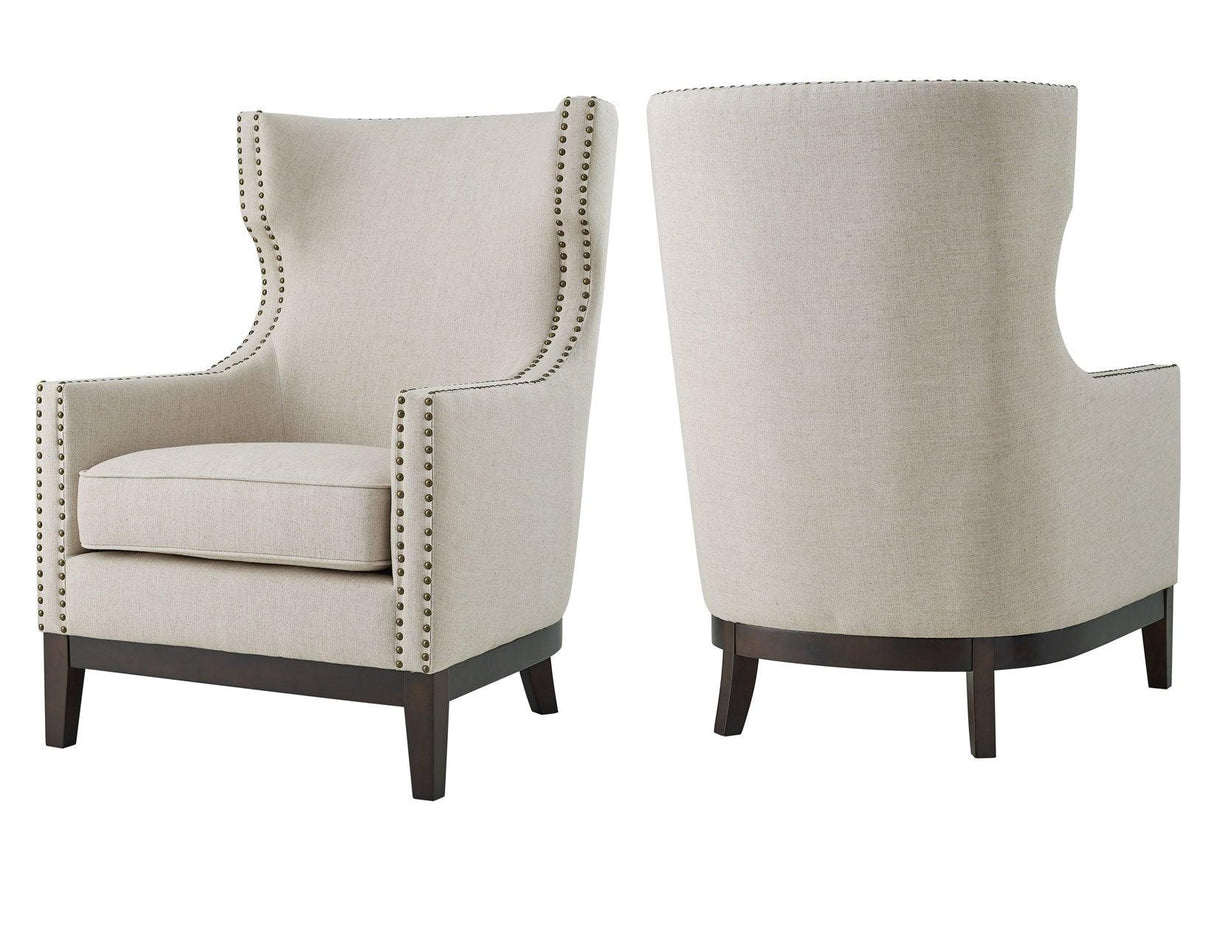 Roswell Beige Wing Back Chair by Steve Silver at Eve Furniture