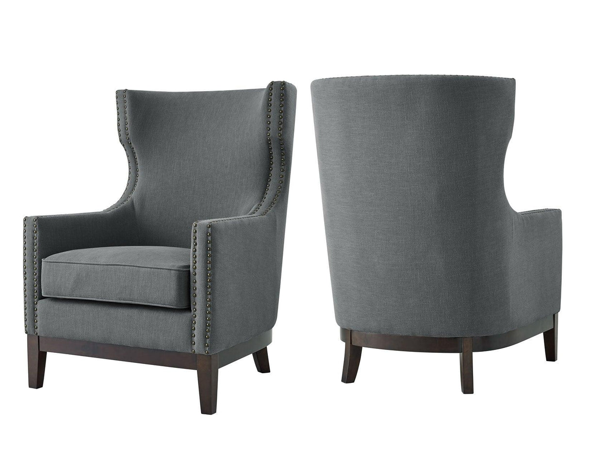 Roswell Gray Wing Back Chair by Steve Silver at Eve Furniture