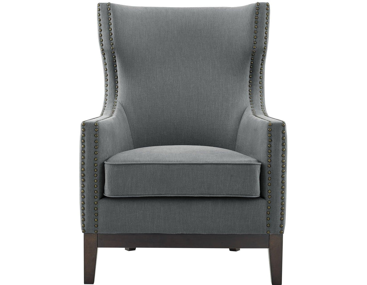 Roswell Gray Wing Back Chair by Steve Silver at Eve Furniture