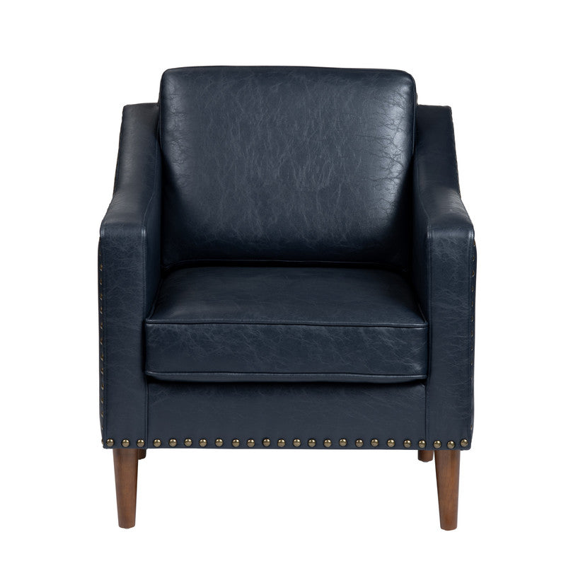 Rothwell Navy/Brown Accent Chair by Crestview at Eve Furniture