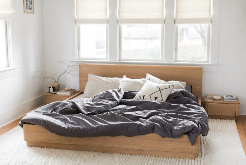 Round Off Bed Oak by Moe's Home at Eve Furniture
