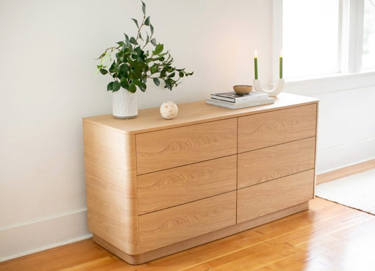 Round Off Dresser Light Oak Brown by Moe's Home at Eve Furniture