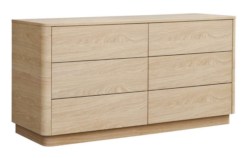 Round Off Dresser Light Oak Brown by Moe's Home at Eve Furniture