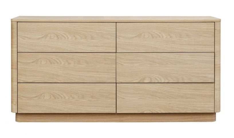 Round Off Dresser Light Oak Brown by Moe's Home at Eve Furniture
