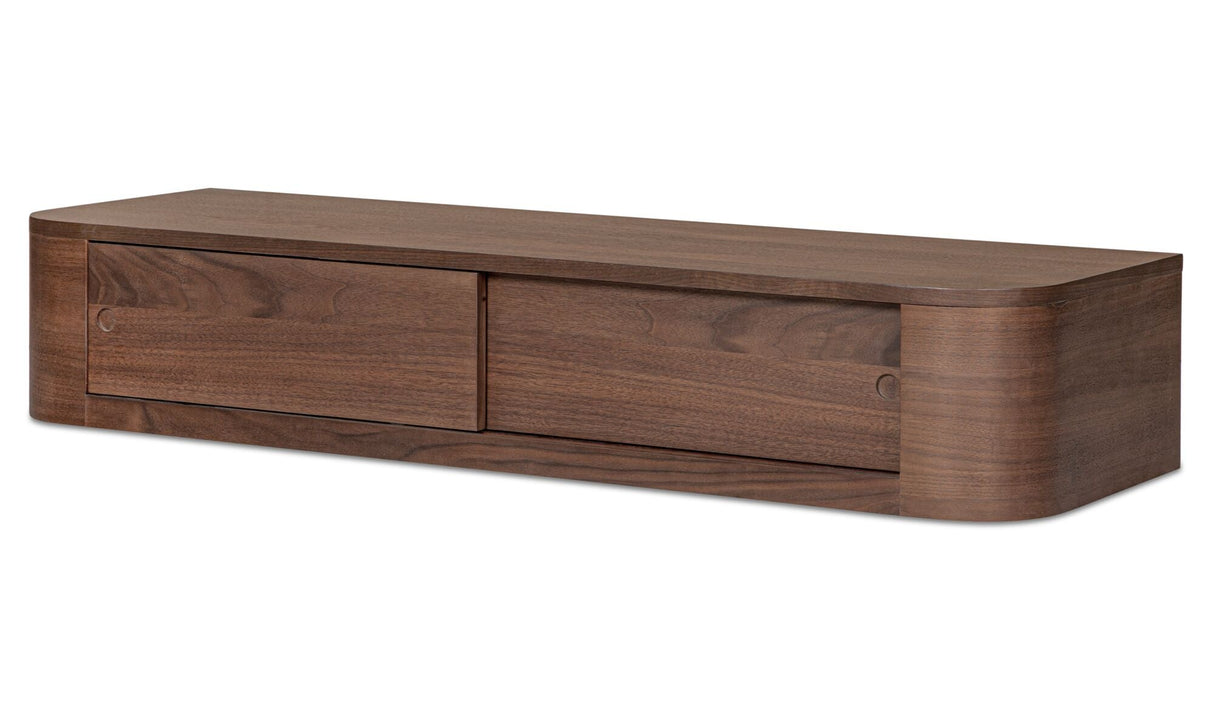 Round Off Floating Console Table Walnut by Moe's Home at Eve Furniture