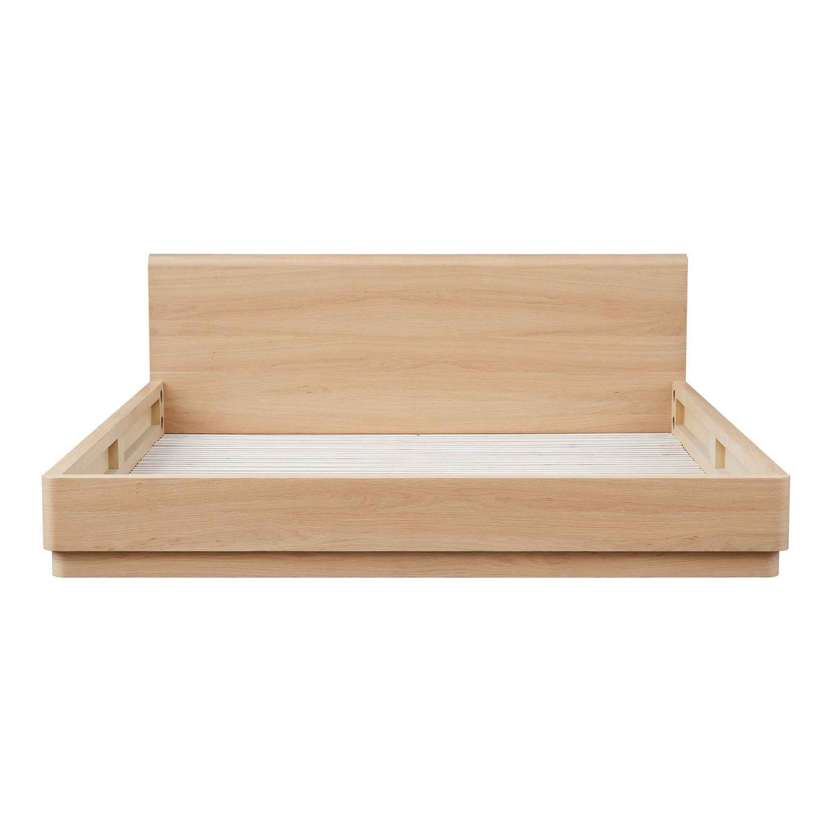 Round Off Light Oak Brown King Bed by Moe's Home at Eve Furniture