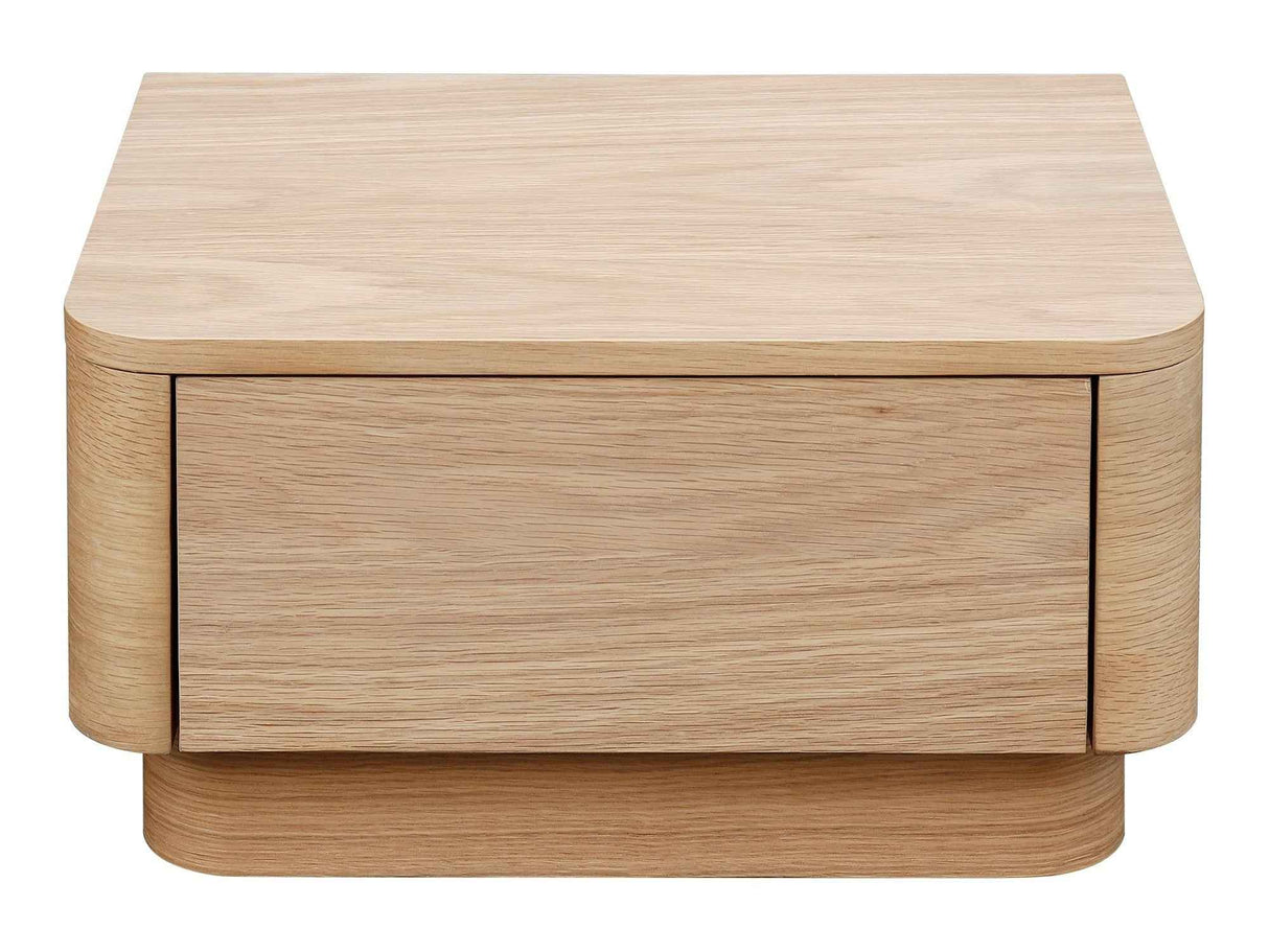 Round Off Light Oak Brown Small Nightstand