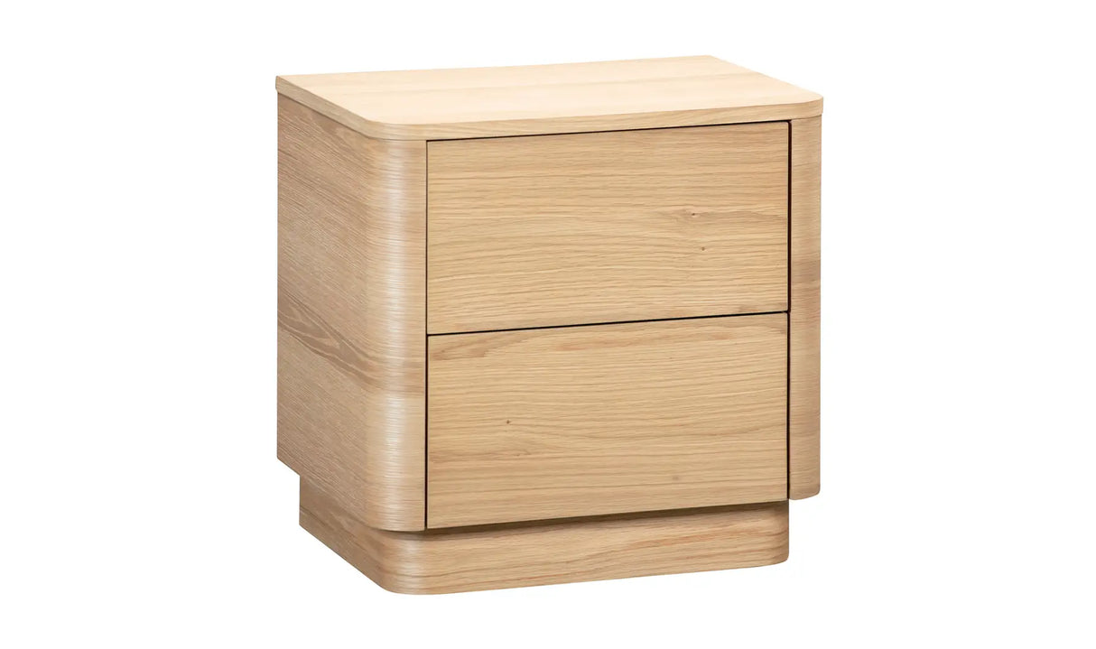 Round Off Tall Nightstand Natural Oak by Moe's Home at Eve Furniture