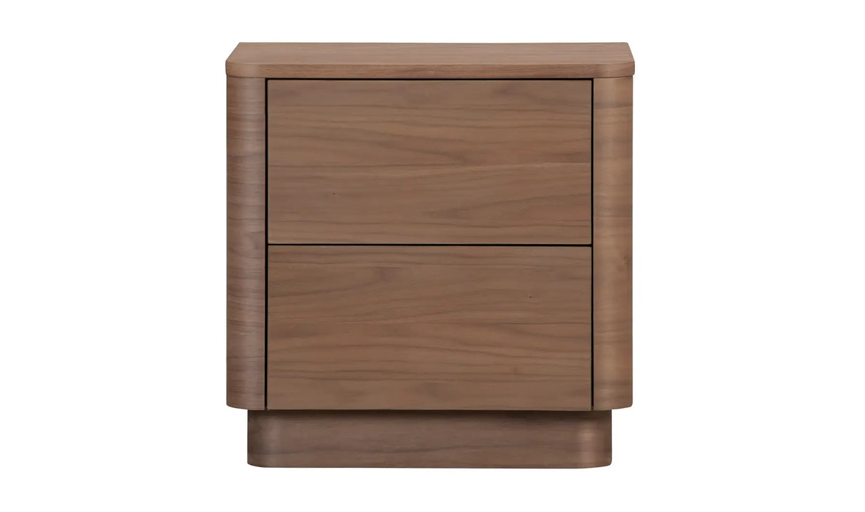 Round Off Tall Nightstand Walnut Brown by Moe's Home at Eve Furniture