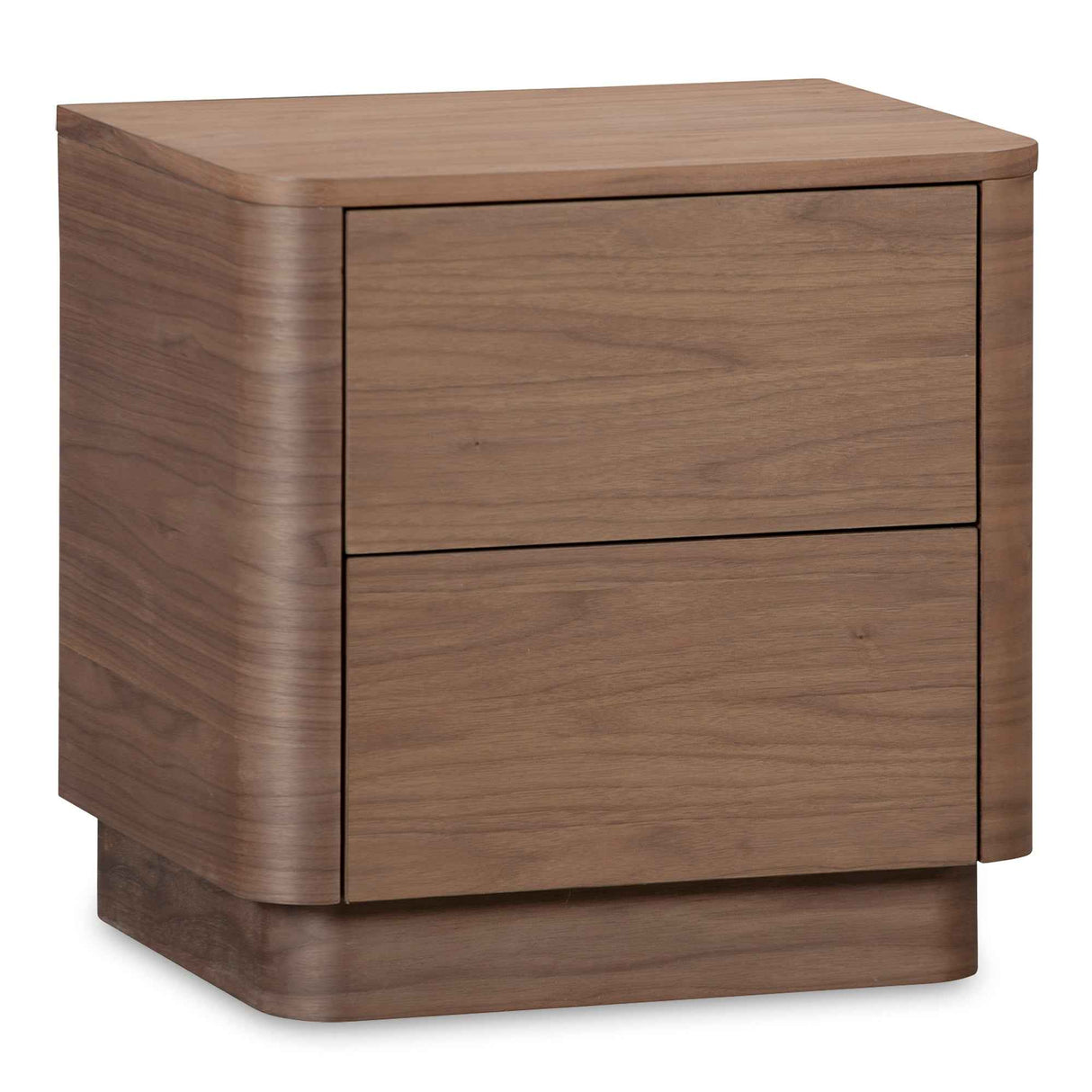 Round Off Walnut Brown Tall Nightstand