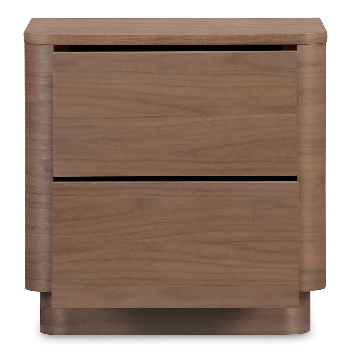 Round Off Walnut Brown Tall Nightstand