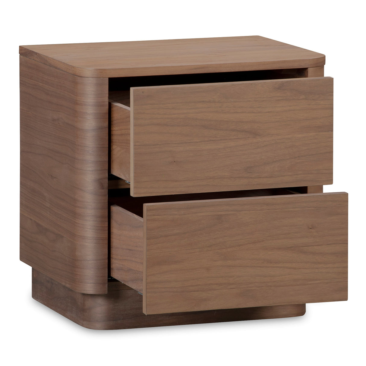Round Off Walnut Brown Tall Nightstand by Moe's Home at Eve Furniture