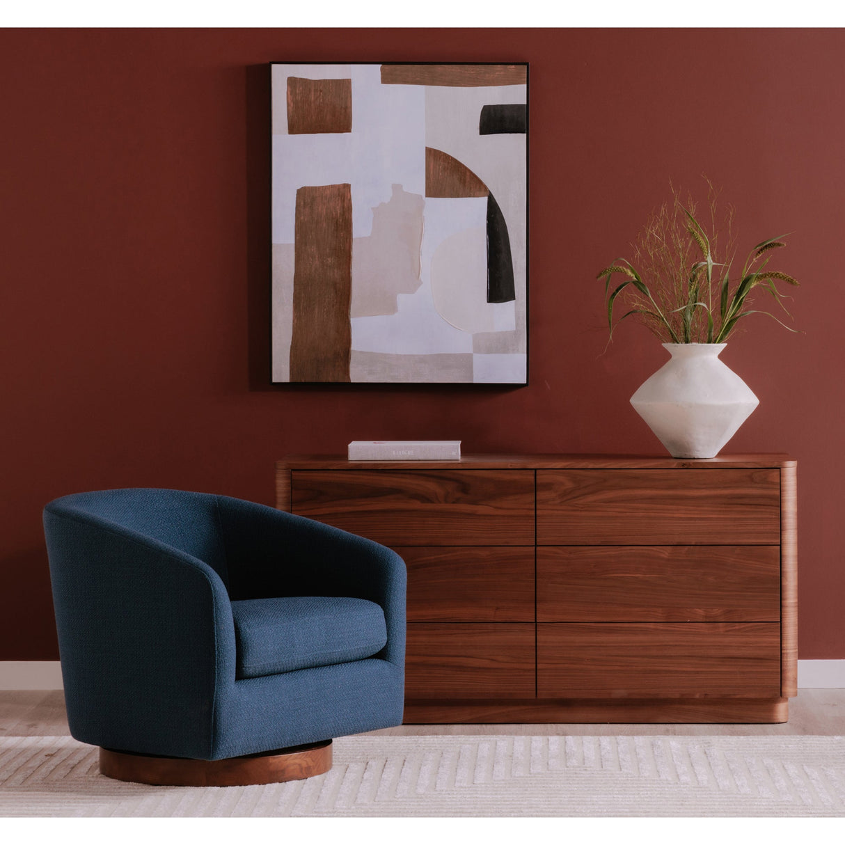 Round Off Walnut BrownDresser by Moe's Home at Eve Furniture