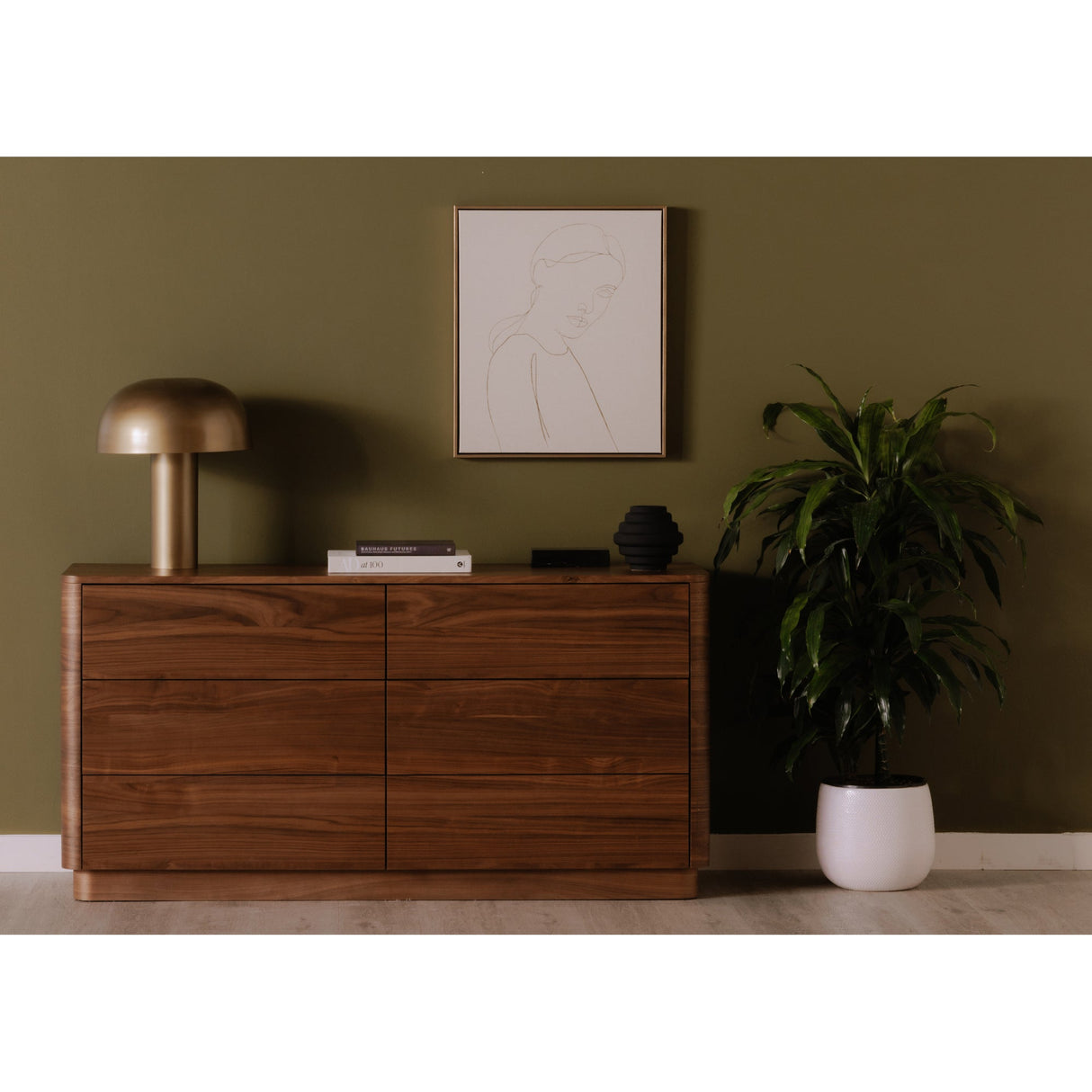 Round Off Walnut BrownDresser by Moe's Home at Eve Furniture