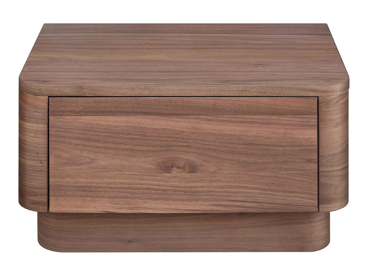 Round Off Walnut Small Nightstand by Moe's Home at Eve Furniture
