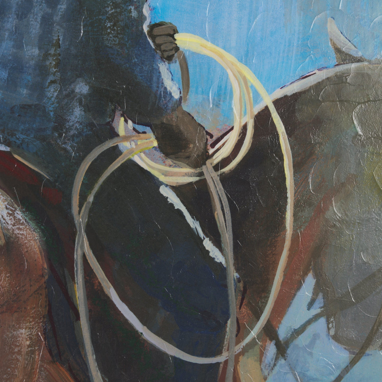 Round Up I Cowboy and Horse by Mercana Studio a Hand Embellished Framed Art Print Matted under Glass by Mercana at Eve Furniture